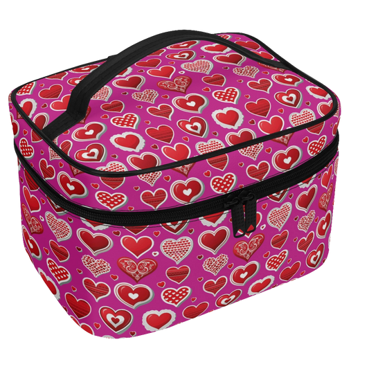 Leather Cosmetic Bag - Pink'd Hearts